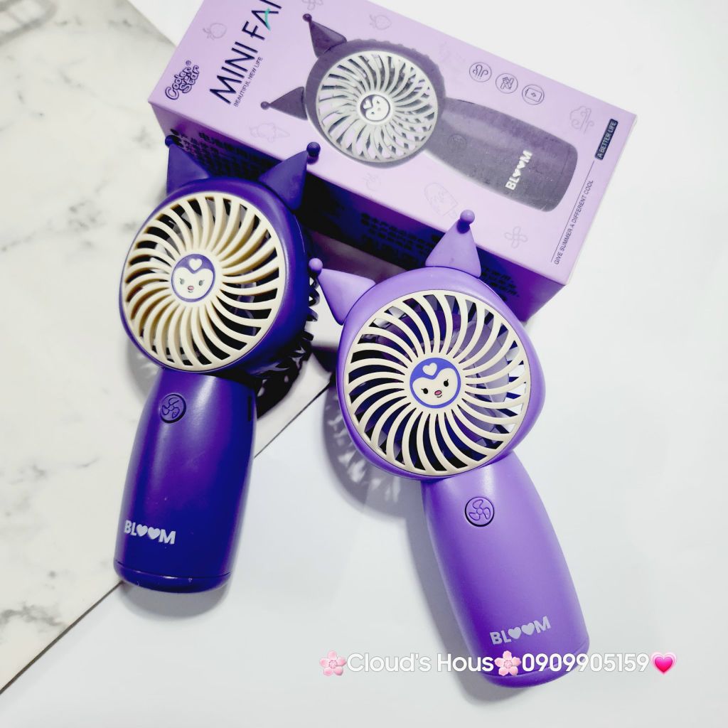 Mini Fan - Quạt cầm tay mini sạc tích điện Sanrio family Kuromi