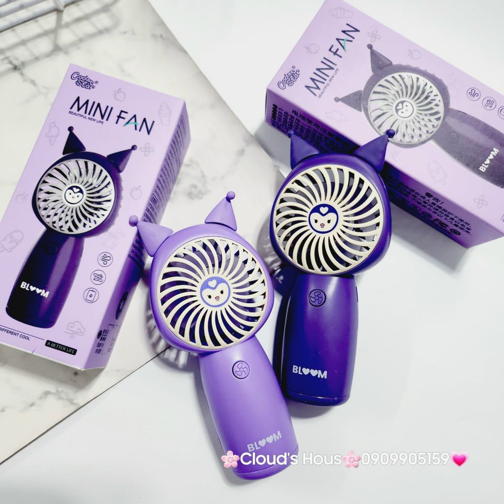 Mini Fan - Quạt cầm tay mini sạc tích điện Sanrio family Kuromi