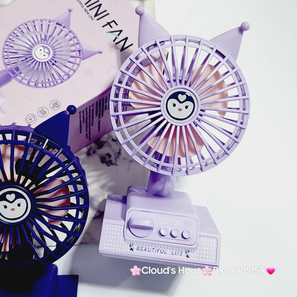 Mini Fan - Quạt Để Bàn Kuromi Mini ( 2 màu)
