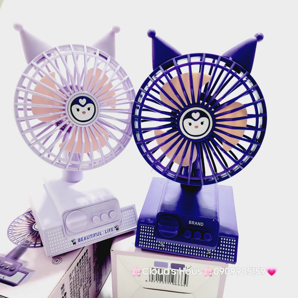 Mini Fan - Quạt Để Bàn Kuromi Mini ( 2 màu)