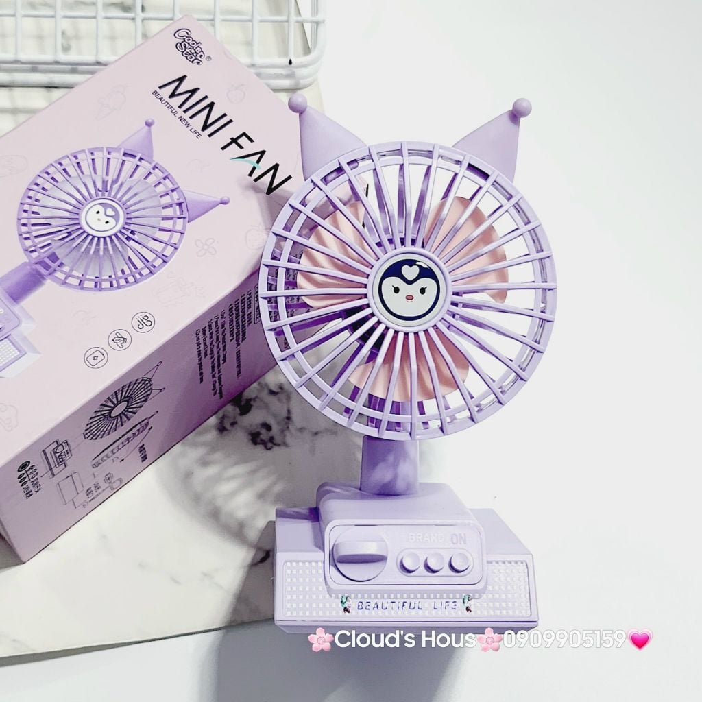 Mini Fan - Quạt Để Bàn Kuromi Mini ( 2 màu)