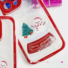 Case Ốp điện thoại iPhone Noel Phao Nước Bling Bling iPhone 11/12/13/14/15/Plus/Pro/Promax