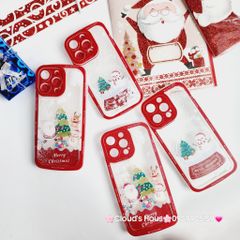 Case Ốp điện thoại iPhone Noel Phao Nước Bling Bling iPhone 11/12/13/14/15/Plus/Pro/Promax
