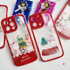 Case Ốp điện thoại iPhone Noel Phao Nước Bling Bling iPhone 11/12/13/14/15/Plus/Pro/Promax