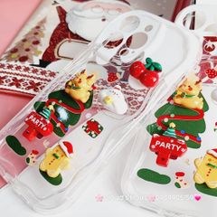 Case Ốp điện thoại iPhone Noel đỏ icon nổi dẻo iPhone 11/12/13/14/15/Plus/Pro/Promax