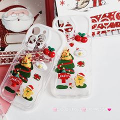 Case Ốp điện thoại iPhone Noel đỏ icon nổi dẻo iPhone 11/12/13/14/15/Plus/Pro/Promax