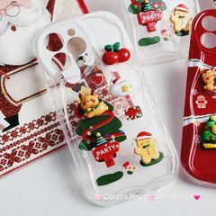 Case Ốp điện thoại iPhone Noel đỏ icon nổi dẻo iPhone 11/12/13/14/15/Plus/Pro/Promax