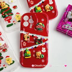 Case Ốp điện thoại iPhone Noel đỏ icon nổi dẻo iPhone 11/12/13/14/15/Plus/Pro/Promax