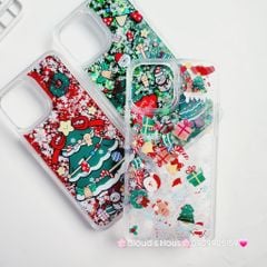 Case Ốp điện thoại iPhone Noel Tone Xanh lá - Đỏ nước Bling Bling iPhone 11/12/13/14/15/Plus/Pro/Promax