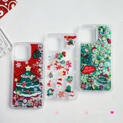 Case Ốp điện thoại iPhone Noel Tone Xanh lá - Đỏ nước Bling Bling iPhone 11/12/13/14/15/Plus/Pro/Promax