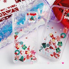Case Ốp điện thoại iPhone Noel Trong cứng nước bling bling iPhone 11/12/13/14/15/Plus/Pro/Promax
