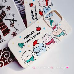 Case Ốp điện thoại iPhone Động vật đón Noel Nền trắng iPhone 11/12/3/14/15/Plus/ProPromax
