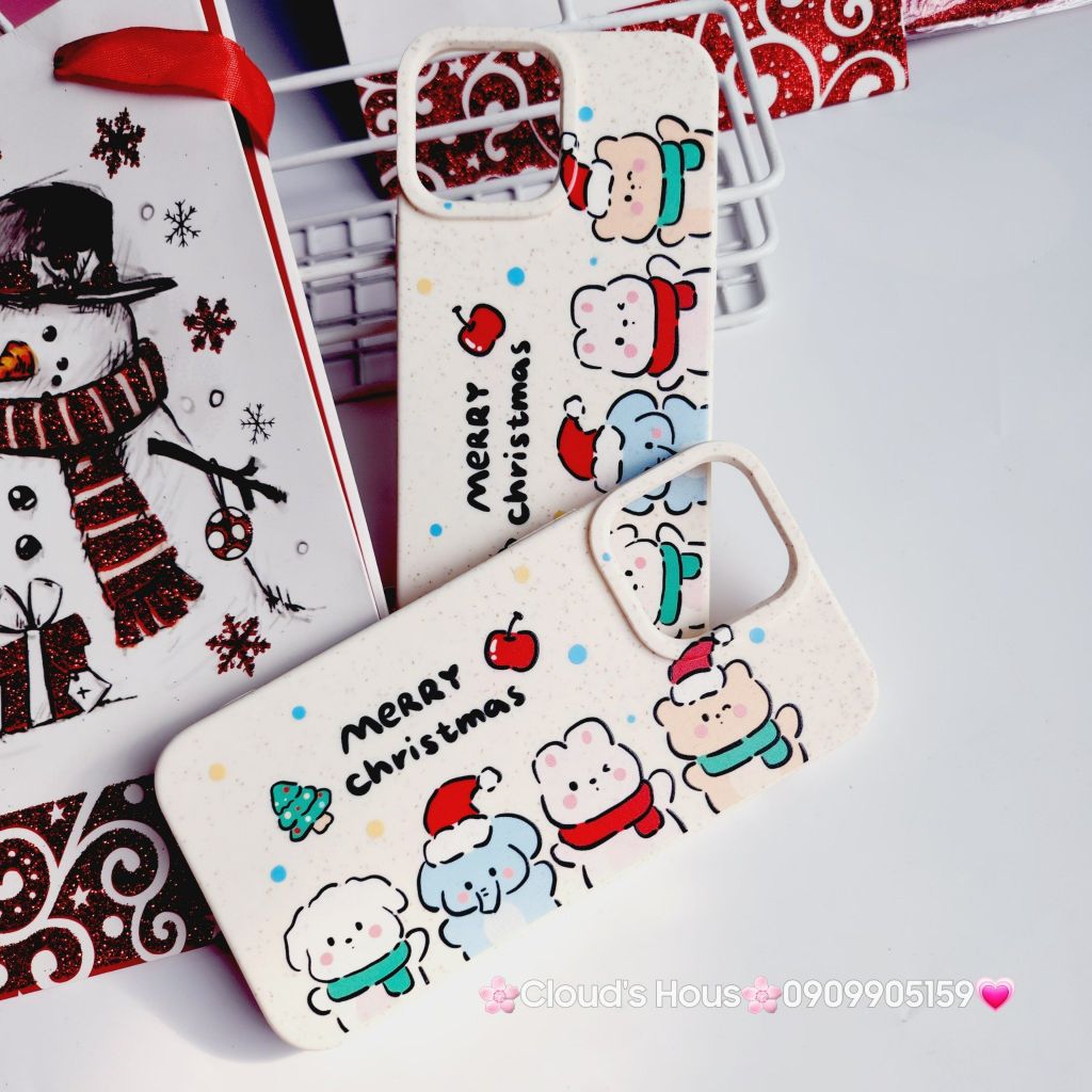 Case Ốp điện thoại iPhone Động vật đón Noel Nền trắng iPhone 11/12/3/14/15/Plus/ProPromax
