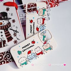 Case Ốp điện thoại iPhone Động vật đón Noel Nền trắng iPhone 11/12/3/14/15/Plus/ProPromax