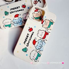 Case Ốp điện thoại iPhone Động vật đón Noel Nền trắng iPhone 11/12/3/14/15/Plus/ProPromax