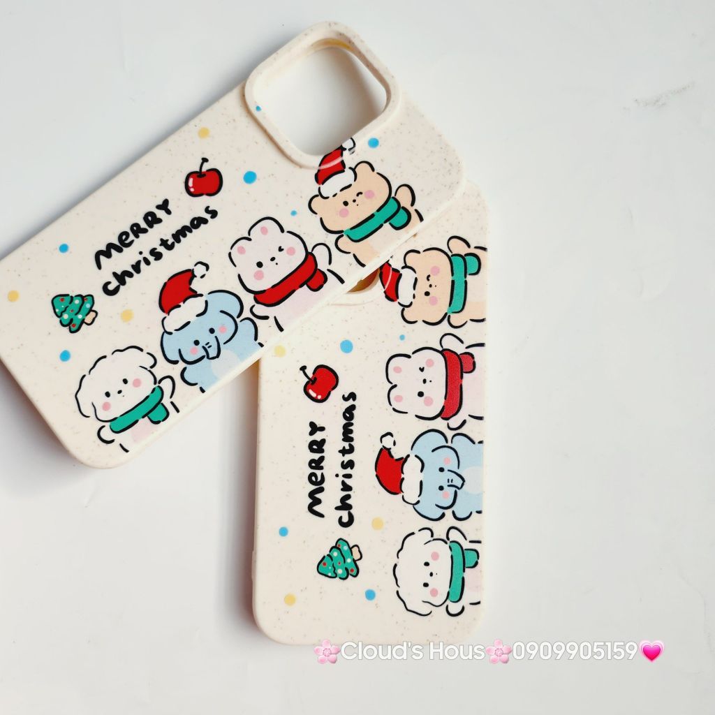 Case Ốp điện thoại iPhone Động vật đón Noel Nền trắng iPhone 11/12/3/14/15/Plus/ProPromax