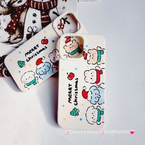 Case Ốp điện thoại iPhone Động vật đón Noel Nền trắng iPhone 11/12/3/14/15/Plus/ProPromax