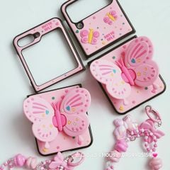 Case Ốp điện thoại Samsung Z Flip Cánh bướm dối gian kèm dây charm Samsung Z Flip 3/4/5