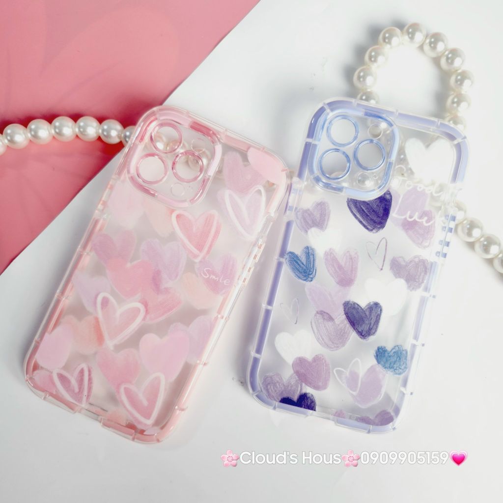 Case Ốp điện thoại iPhone Phao Tim Trong Chống Shock iPhone 11/12/13/14/15/Pro/Promax