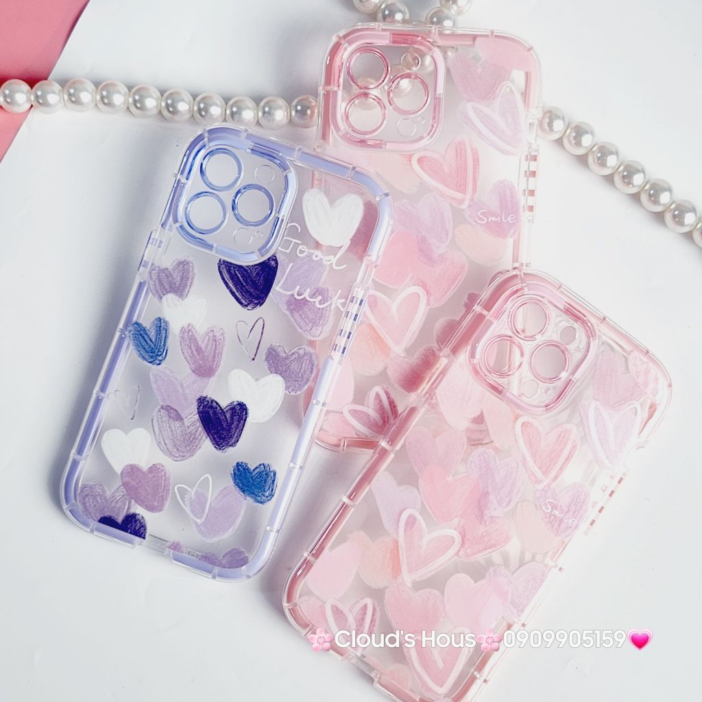 Case Ốp điện thoại iPhone Phao Tim Trong Chống Shock iPhone 11/12/13/14/15/Pro/Promax
