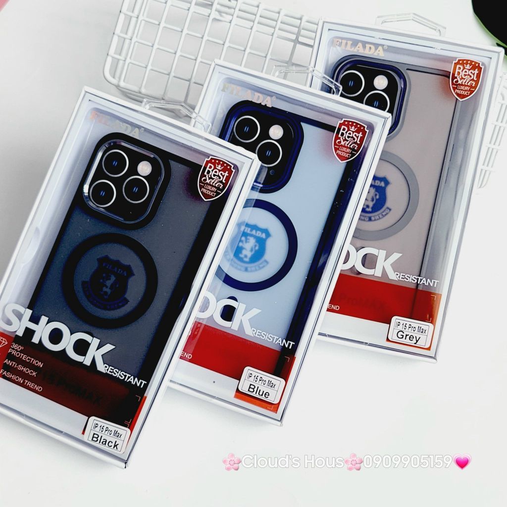 Case Ốp điện thoại Trong lưng nhám Magsafe chính hãng Filada - Shock Resistant iPhone 11/12/13/14/Plus/Pro/Promax (viền màu)