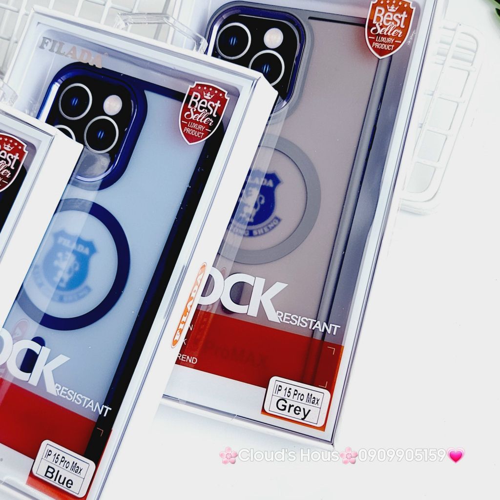 Case Ốp điện thoại Trong lưng nhám Magsafe chính hãng Filada - Shock Resistant iPhone 11/12/13/14/Plus/Pro/Promax (viền màu)