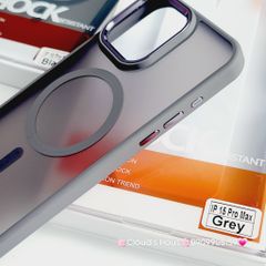 Case Ốp điện thoại Trong lưng nhám Magsafe chính hãng Filada - Shock Resistant iPhone 11/12/13/14/Plus/Pro/Promax (viền màu)