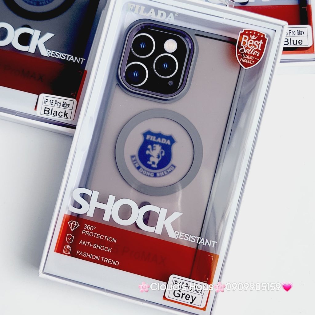 Case Ốp điện thoại Trong lưng nhám Magsafe chính hãng Filada - Shock Resistant iPhone 11/12/13/14/Plus/Pro/Promax (viền màu)