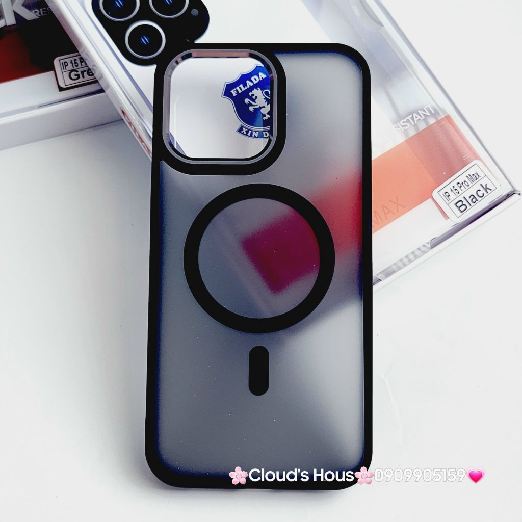 Case Ốp điện thoại Trong lưng nhám Magsafe chính hãng Filada - Shock Resistant iPhone 11/12/13/14/Plus/Pro/Promax (viền màu)