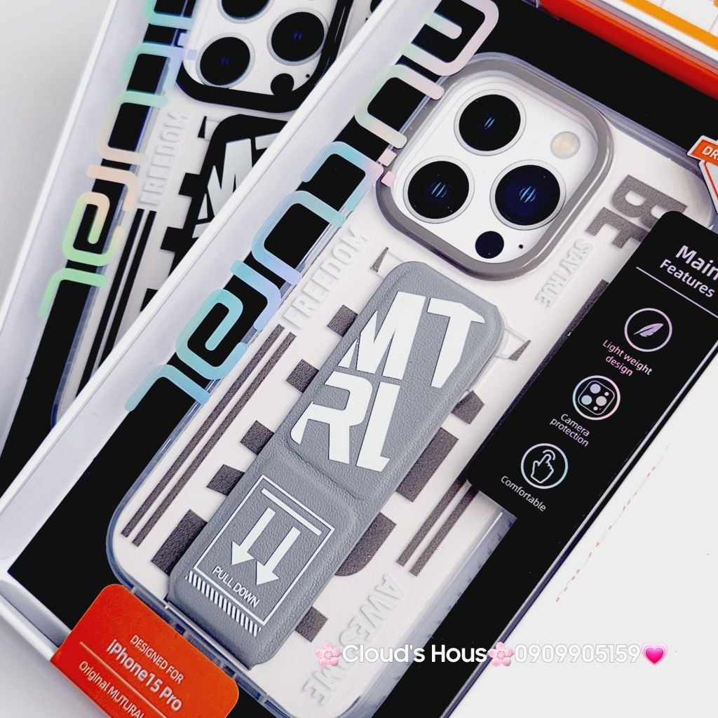 Case Ốp điện thoại Trong Freedom Chống Dựng Chống Shock Không Vàng Mutural chính hãng iPhone 15Pro/15Promax