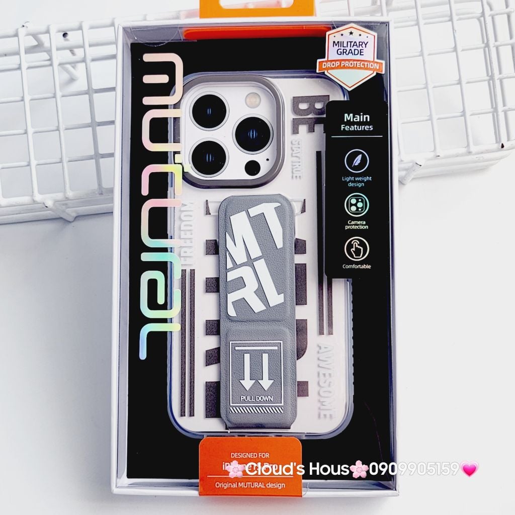 Case Ốp điện thoại Trong Freedom Chống Dựng Chống Shock Không Vàng Mutural chính hãng iPhone 15Pro/15Promax