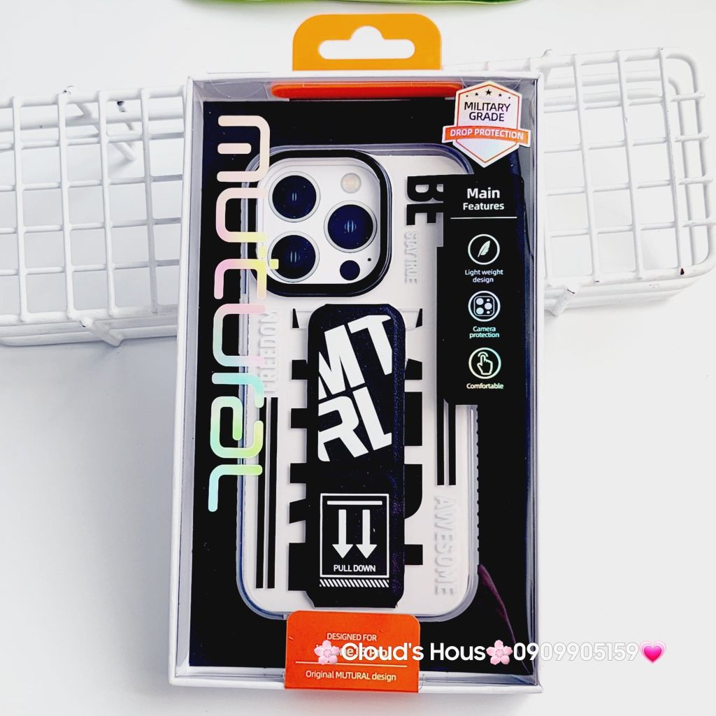 Case Ốp điện thoại Trong Freedom Chống Dựng Chống Shock Không Vàng Mutural chính hãng iPhone 15Pro/15Promax