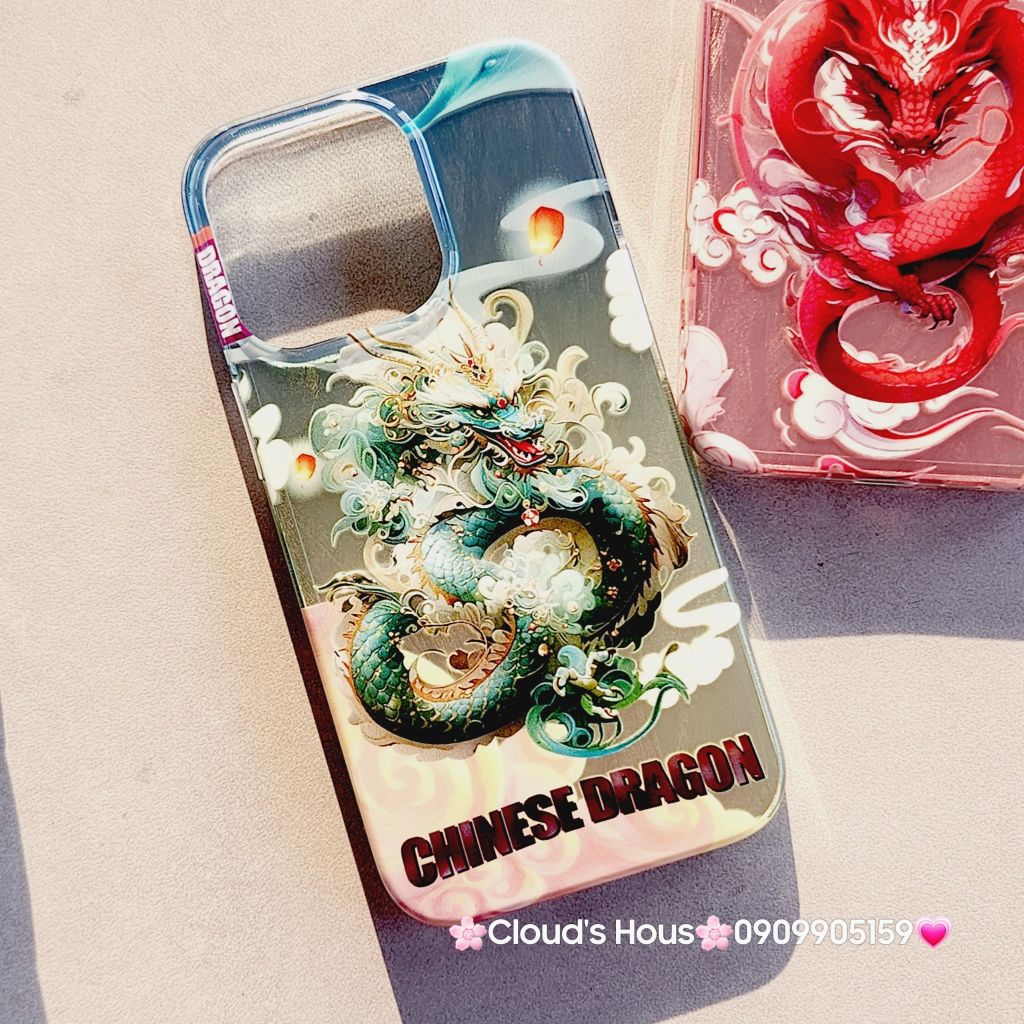 Case Ốp điện thoại iPhone Rồng Xanh Hologram Chinese Dragon iPhone 12/13/14/15/Pro/Promax - TẾT