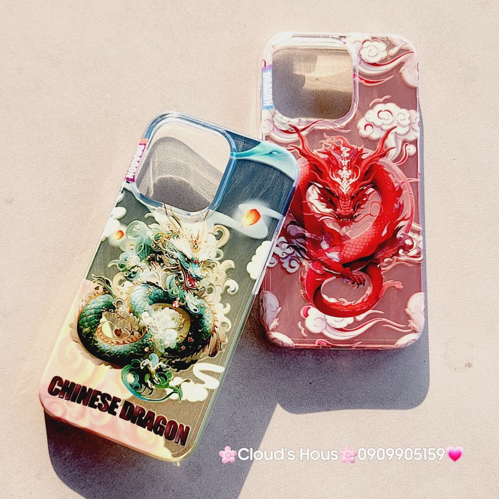 Case Ốp điện thoại iPhone Rồng Xanh Hologram Chinese Dragon iPhone 12/13/14/15/Pro/Promax - TẾT