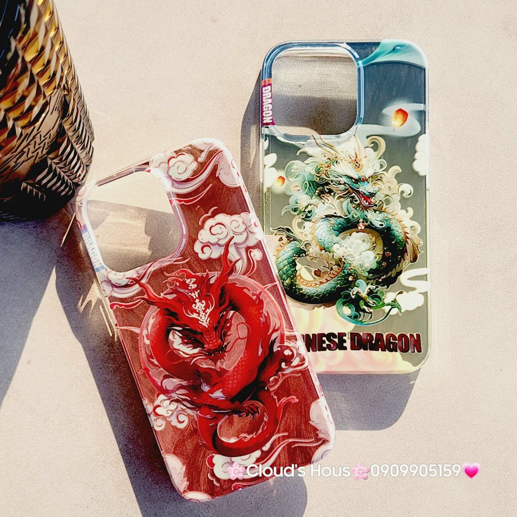 Case Ốp điện thoại iPhone Rồng Xanh Hologram Chinese Dragon iPhone 12/13/14/15/Pro/Promax - TẾT