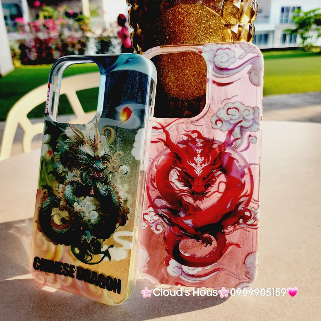 Case Ốp điện thoại iPhone Rồng Xanh Hologram Chinese Dragon iPhone 12/13/14/15/Pro/Promax - TẾT