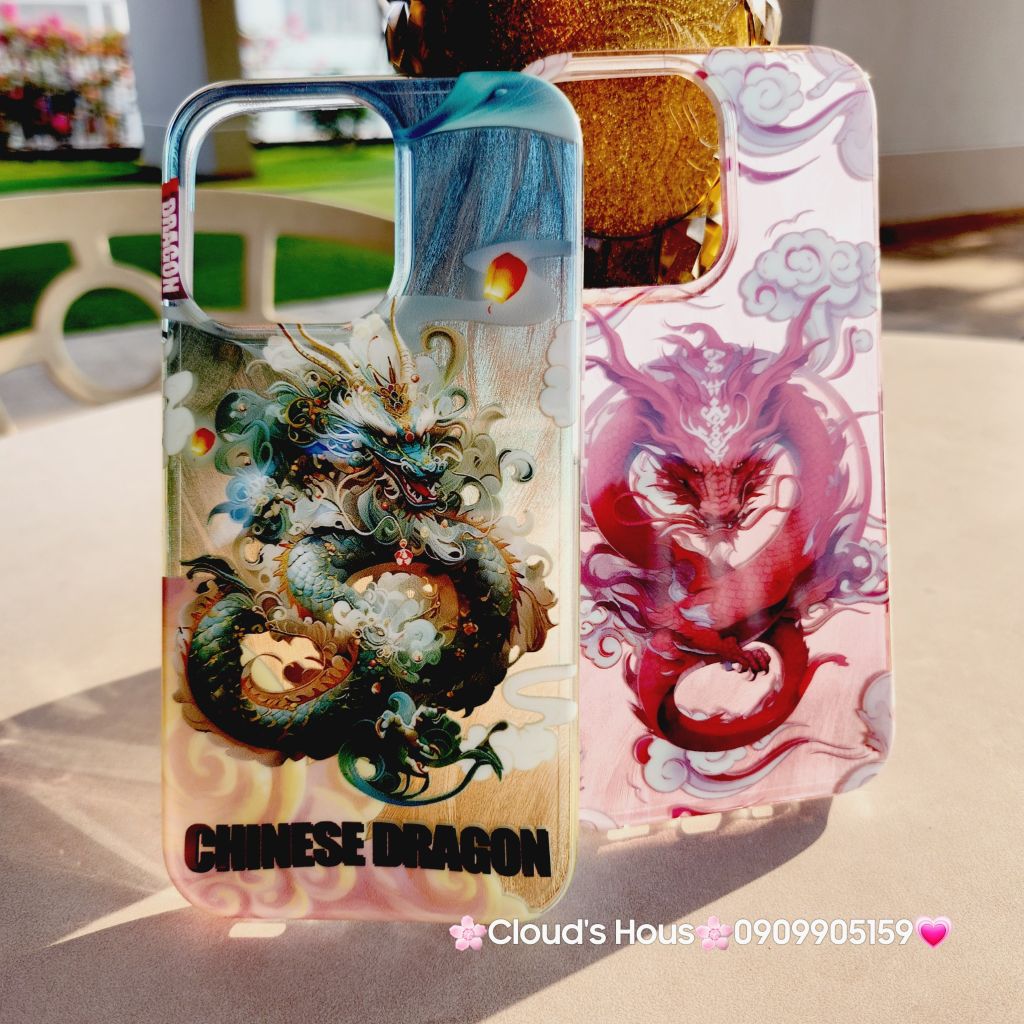 Case Ốp điện thoại iPhone Rồng Xanh Hologram Chinese Dragon iPhone 12/13/14/15/Pro/Promax - TẾT