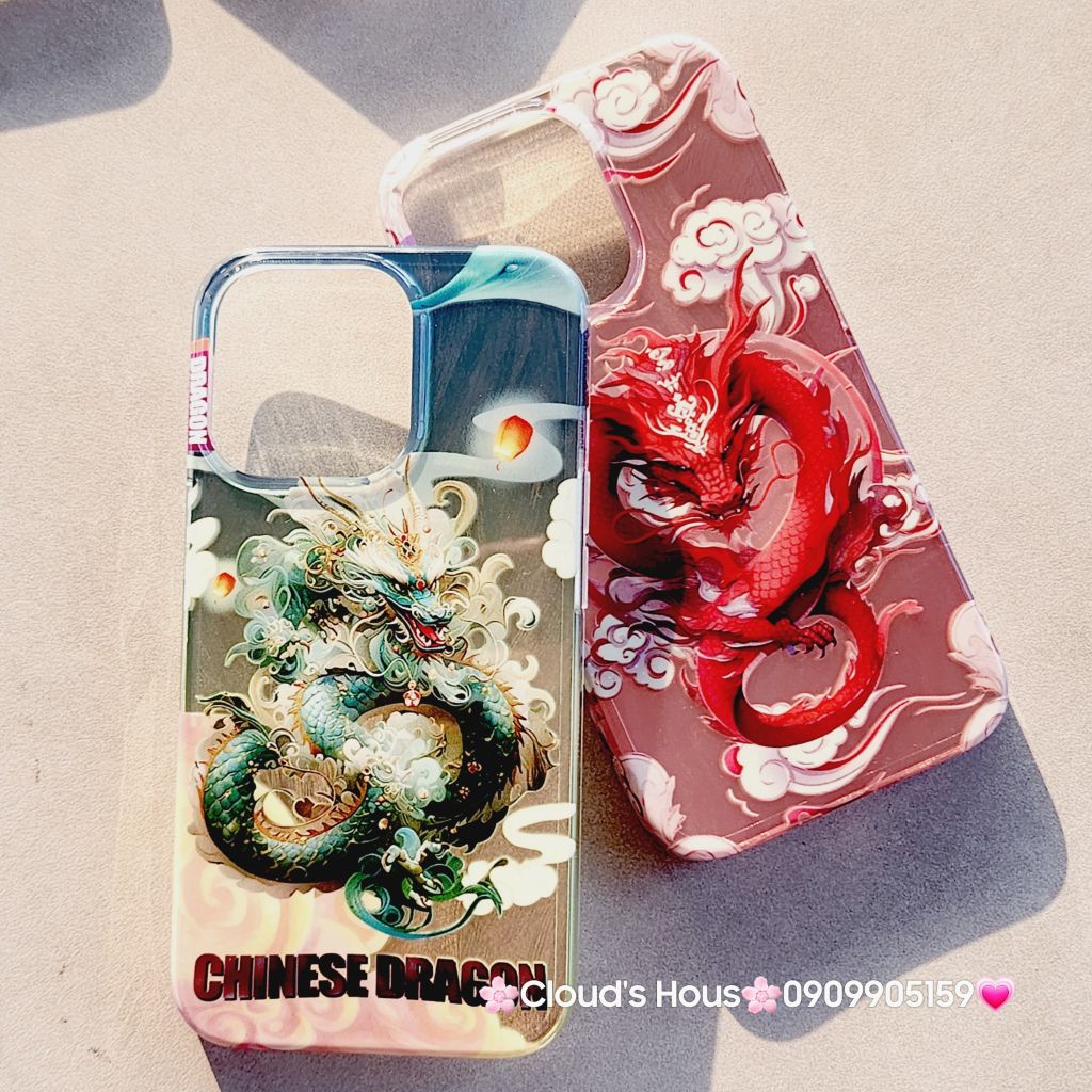 Case Ốp điện thoại iPhone Rồng Xanh Hologram Chinese Dragon iPhone 12/13/14/15/Pro/Promax - TẾT