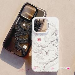 Case Ốp điện thoại iPhone Rồng Đen Nền xám So Cool iPhone 11/12/13/14/15/Pro/Promax - TẾT