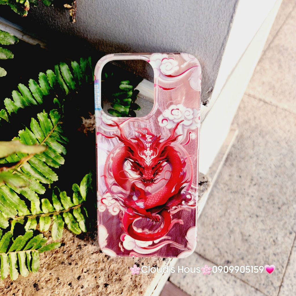 Case Ốp điện thoại iPhone Rồng Đỏ Hologram Chinese Dragon iPhone 12/13/14/15/Pro/Promax - TẾT