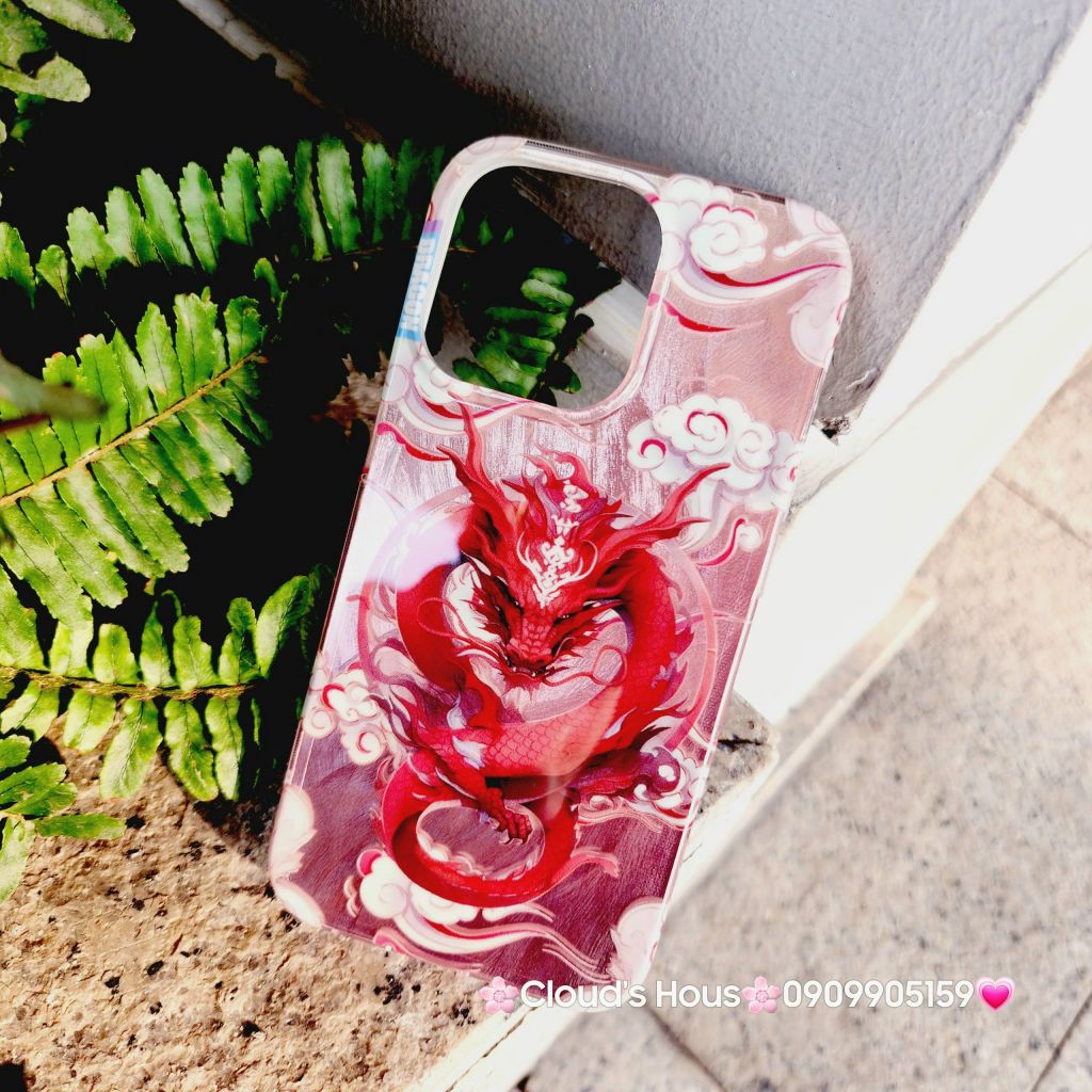 Case Ốp điện thoại iPhone Rồng Đỏ Hologram Chinese Dragon iPhone 12/13/14/15/Pro/Promax - TẾT