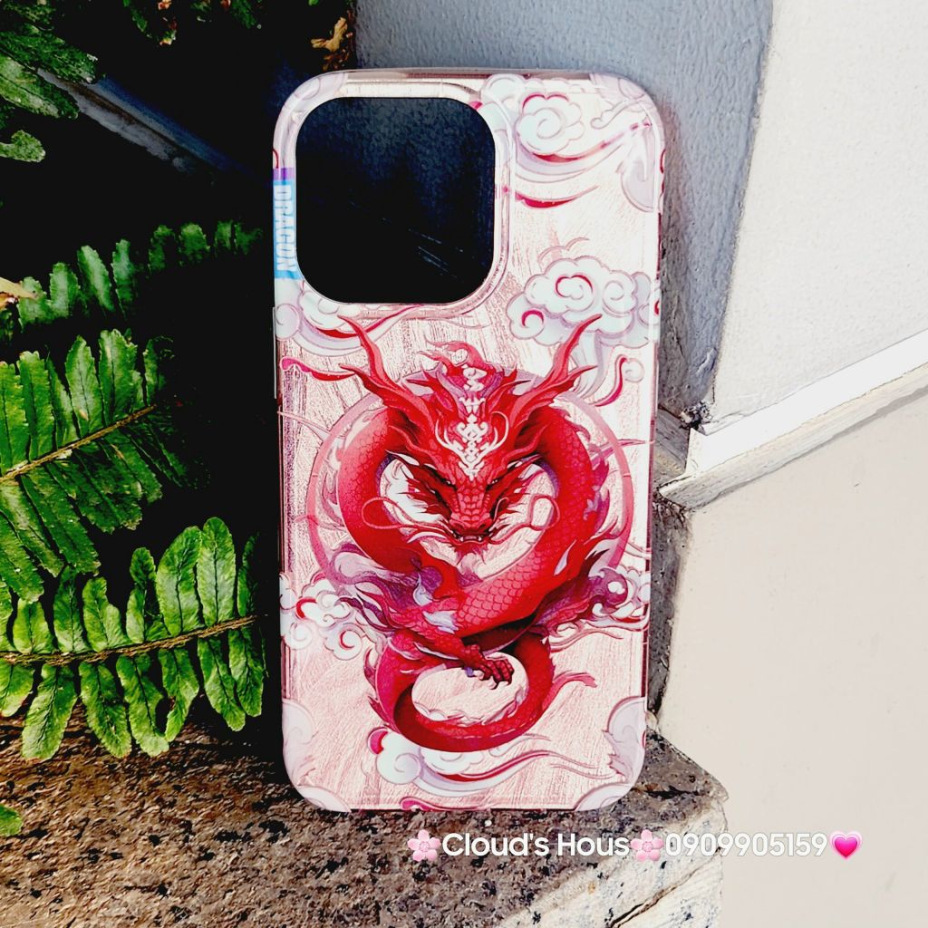 Case Ốp điện thoại iPhone Rồng Đỏ Hologram Chinese Dragon iPhone 12/13/14/15/Pro/Promax - TẾT