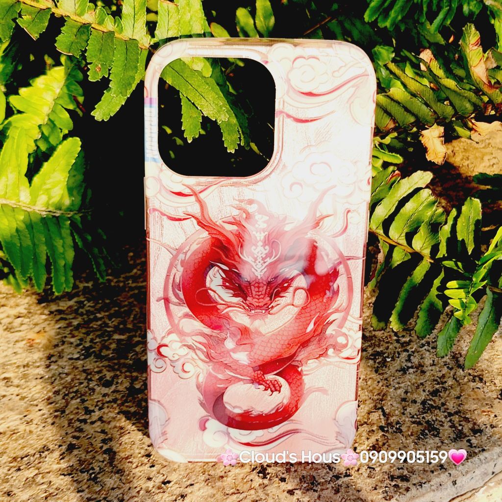 Case Ốp điện thoại iPhone Rồng Đỏ Hologram Chinese Dragon iPhone 12/13/14/15/Pro/Promax - TẾT