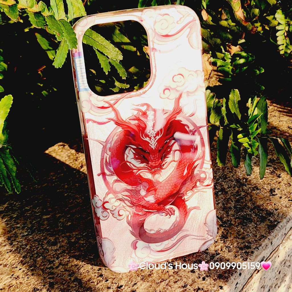 Case Ốp điện thoại iPhone Rồng Đỏ Hologram Chinese Dragon iPhone 12/13/14/15/Pro/Promax - TẾT