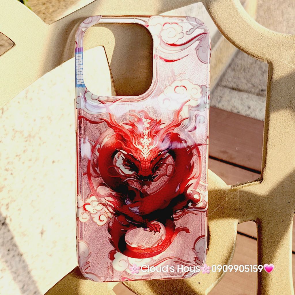 Case Ốp điện thoại iPhone Rồng Đỏ Hologram Chinese Dragon iPhone 12/13/14/15/Pro/Promax - TẾT