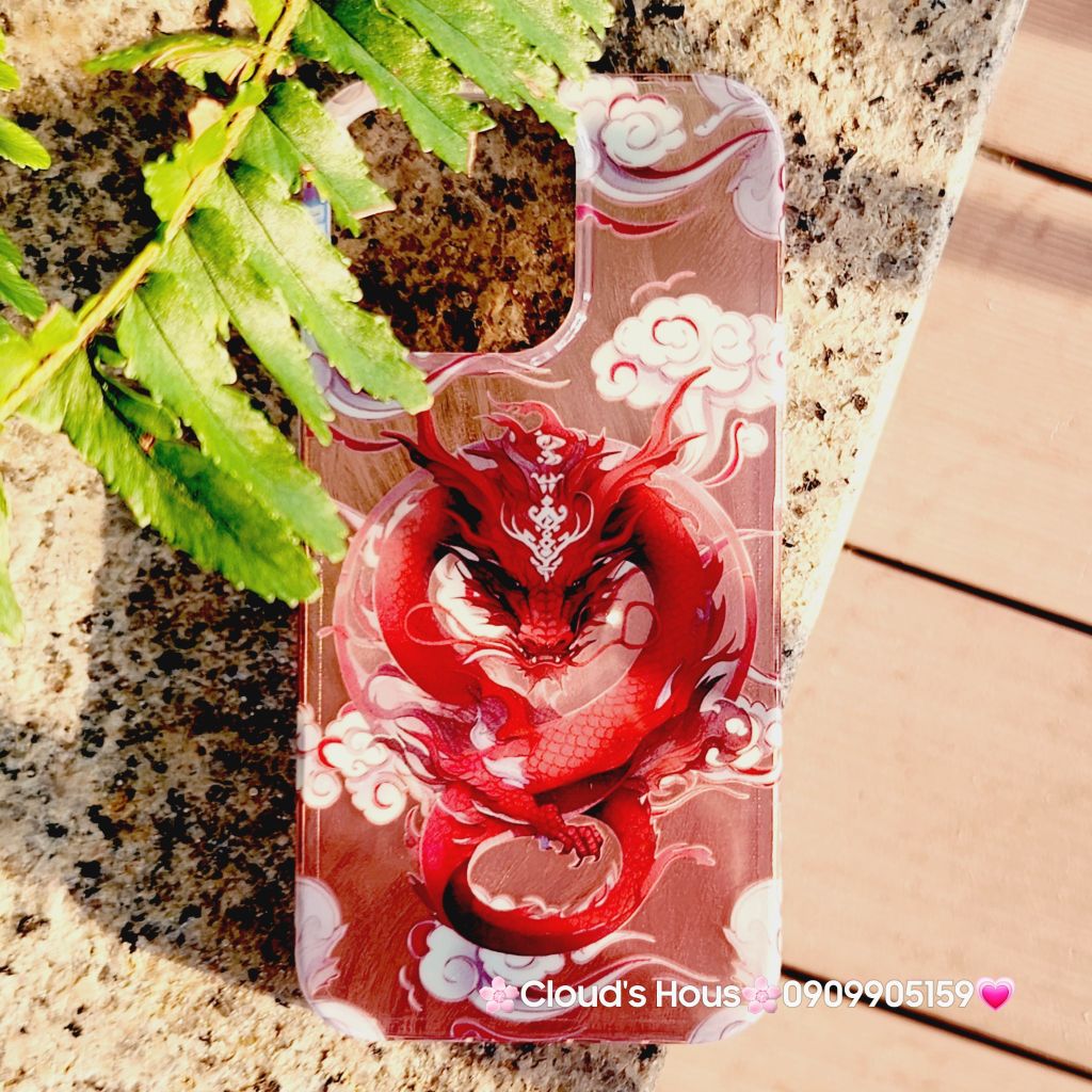 Case Ốp điện thoại iPhone Rồng Đỏ Hologram Chinese Dragon iPhone 12/13/14/15/Pro/Promax - TẾT