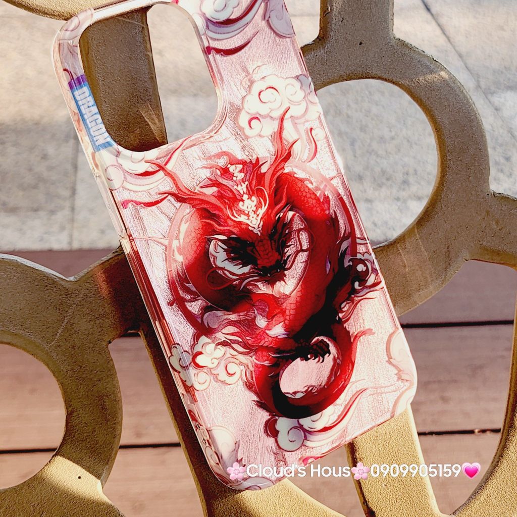 Case Ốp điện thoại iPhone Rồng Đỏ Hologram Chinese Dragon iPhone 12/13/14/15/Pro/Promax - TẾT