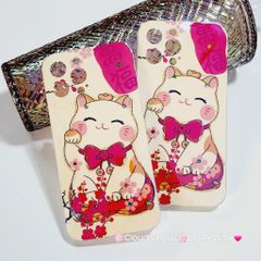 Case Ốp điện thoại iPhone Mèo may mắn vẫy tay Hologram Ánh Xà Cừ iPhone 11/12/13/14/15/Pro/Promax - TẾT