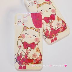 Case Ốp điện thoại iPhone Mèo may mắn vẫy tay Hologram Ánh Xà Cừ iPhone 11/12/13/14/15/Pro/Promax - TẾT
