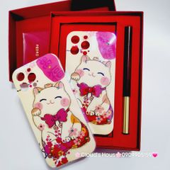 Case Ốp điện thoại iPhone Mèo may mắn vẫy tay Hologram Ánh Xà Cừ iPhone 11/12/13/14/15/Pro/Promax - TẾT